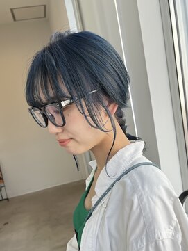 カノンヘアー(Kanon hair) ネイビーカラー ブリーチカラー ダブルカラー