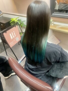 アリ 葛西店(ALi) グラデーションカラー×グリーン　葛西髪質改善｜葛西縮毛矯正｜