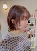 オトナ可愛い×くびれショートボブ×小顔×前髪あり