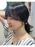 ◎美髪カールチェリーブラウンロングセミディ似合わせ前髪
