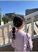 くるくるたまねぎヘアアレンジ