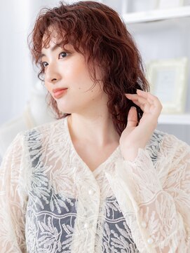 モッズヘア 越谷(mod's hair) 濡れ髪くるくるパーマミディアムボブウルフマレットヘアa越谷