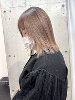 ラニヘアサロン(lani hair salon)&nbsp;ミルクティーベージュ/ブリーチ/ダブルカラー/ブラウン/ボブ