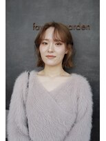 フェイバリットガーデン(favorite garden) 20代30代40代シルバーベージュ顔まわりレイヤーボブ