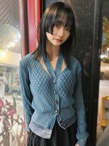 クペウイビ 心斎橋(cope'u yive)&nbsp;黒髪グレーベージュレイヤーロングアッシュカラー前髪パーマ