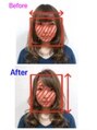 ヘアパラダイム Hair Paradigm 前髪の印象を変え、肌の見える空間を作る事で顔を小さく見せる.
