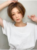 ミニウルフ/マッシュショート/テラコッタ/くすみブルー/韓国ヘア