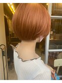 サンセットオレンジとミニボブ