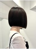 新宿 前下がりボブ 切りっぱなしボブ ショートボブ 縮毛矯正