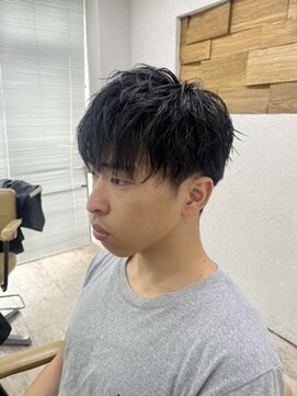 アジールヘア 所沢プロペ通り店(agir hair) ダークアッシュニュアンスパーマメンズマッシュ刈り上げ所沢