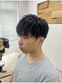ダークアッシュニュアンスパーマメンズマッシュ刈り上げ所沢