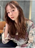 シースルーバング柔らかブラウンロングヘア