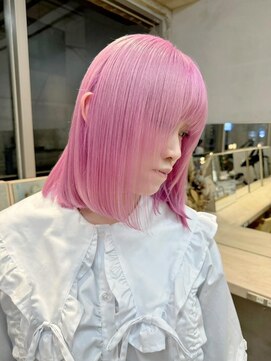 サンク 原宿 表参道(cinq) ミルクティーベージュダブルカラーインナーカラーケアブリーチ