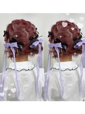 編み込みツインお団子