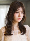☆レイヤーカット毛先ワンカールくせ毛風カール薄めバングデジパ