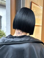 ヲタク(wotaku.)&nbsp;黒髪ボブブルーブラックネイビーブルー黒染め就活カラー韓国ヘア