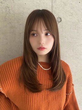 ガーデン 渋谷(GARDEN) ミディアム　レイヤーカット　顔周り　ベージュカラー