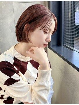 トルネード(TORNADO) 切りっぱなしボブ ピンクアッシュ カーテンバングt110