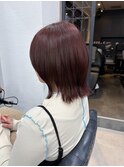 くびれボブ　春カラー　カシスピンク