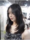 レイヤーカット/韓国ヘア/小顔カット/シースルーバング