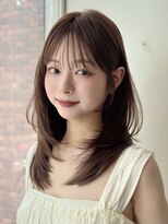 ハニーシブヤ(HONEY shibuya)&nbsp;レイヤーカット/前髪/ココアブラウン/脱白髪染め２