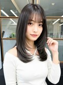 20代30代暗髪大人レイヤーカットミディアム渋谷駅髪質改善