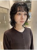 レイヤーウルフパーマボブニュアンスルーズパーマ大人可愛い川崎