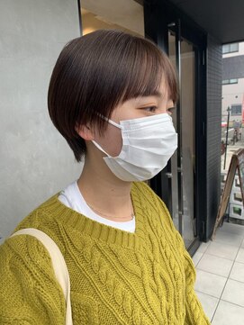 クリアーオブヘアー 本山店(CLEAR of hair) オレンジカラー×ミニボブ