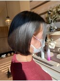 10代20代30代黒髪暗髪ツヤ感内巻きショートボブ