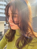 アールヘア ナチュラルアンドオーガニックサロン オーガニックカラーベージュ×ナチュラルロングボブ
