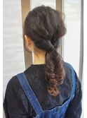 ヘアアレンジ　くるりんぱ×フィッシュボーン