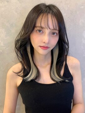 トルネード(TORNADO) イヤリングカラー ワンホンヘア シースルーバング 4S125