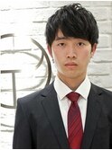 20代30代40代メンズビジネスツーブロックアッシュブラック