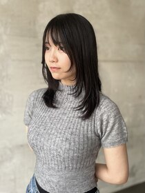 フレーム 博多店(FRAME) 黒髪ロング韓国風顔周りレイヤーカット【福岡／博多】