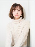 大人可愛いシンプル抜け感ボブ 丸みボブ 大人ボブ