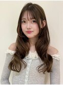 ニュアンスカラー姫カットレイヤーぱっつん前髪MI-35