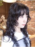 【macana指名】ウルフパーマ ミディアムレイヤー　登戸