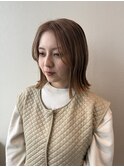 外ハネボブ/ミルクティーベージュ/透明感カラー/大人可愛い/艶髪