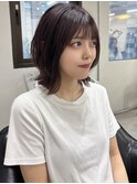 ミディアムレイヤー　暖色カラー　博多美容室