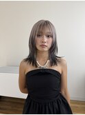 ミディアムヘア暗めカラー/デザインカラー/フェイスフレーミング