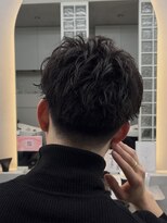 ロンドポレール 北千住(Lond polaire)&nbsp;men's/メンズ/リバースセンターパート/ニュアンスパーマフェード