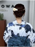 浴衣ヘア×ゆるアレンジで大人可愛い夏スタイル