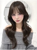 ハイライトカラーミルクティーベージュレイヤーカット