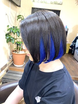 サムブリッジ(SOMEBRIDGE) ☆ ブルーインナーカラー　× ボブ　★ （SOMEBRIDGE 亀有）