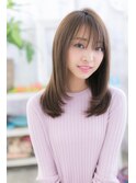 シースルーバングラベンダーグレージュエアストレートa1