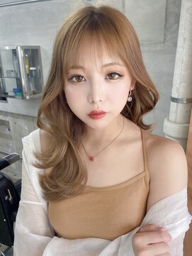 ロンドローズ 名古屋(Lond damaskRose) チョコレート 切りっぱなし イヤリングカラー 韓国ヘア 顔周り