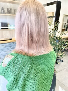 サンド 表参道(sand) ピンクベージュ 10代20代30代ダブルカラーブリーチカラー