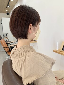 バウム(baum) ☆丸みが可愛い柔らかショートボブ☆ピンクブラウンカラー