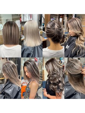 ラフ(LAFF) #バレイヤージュ#グレージュカラー#ボブウルフ#ココアベージュ