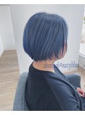 ショートボブ×ブルー